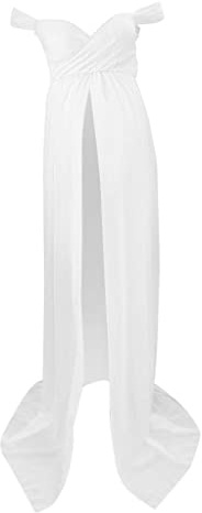 LOVIVER Abito per Donne Incinte, Elegante Fotògrafo Gravidanza Servizio Fotografico Lungo Matrimonio - S/M/L/XL, Bianco XL