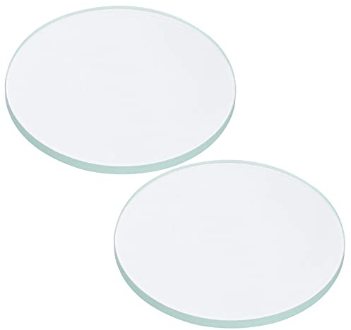 PATIKIL 2,17x0,12 Diámetro Linterna Cristal Lente, 2Uds Pulido Borde Cristal Lente para LED Luz Fuente Lente Manual Linterna Reemplazo, Transparente