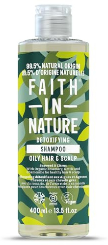 Faith In Nature Natural Shampoo with Seaweed and Citrus Fruits, Detoxifying, Vegan and Free from Animal Testing, No SLS or Parabens, for All Hair Types, 400 ml
