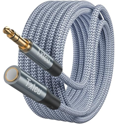 Txtcu Headphone Extension Cable 5M, 3.5mm Stereo Jack Cable Male to Female aux Extension Cord Headphone Extension Cord for Laptop iPhone iPad Tablet Headphone TV PS4 MP3 Speaker Smartphone