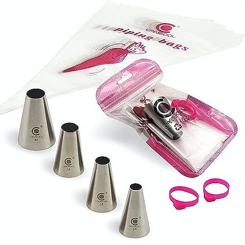 Cangool Juego de boquillas pasteleras grandes con diseño #1A #2A #3A #8A – Manga pastelera con boquillas para grandes creaciones – Perfecto para profesionales y aficionados a los panaderos