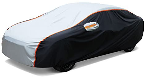 Sailnovo 10-Schichten Autoabdeckung Wasserdicht, Vollgarage Autoplane für Regen Sonne Staub Schutz, UV-Schutz Outdoor Vollautoabdeckung für Limousine, Car Cover 490*183*150cm (Länge 472 bis 490 cm)