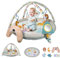 GoldEnough Baby Play Mat, Activity Gym Play Mat for Newborn with Hanging Toys Tummy Time Pillow and Comfy Baby Mats for Floor Play Playmats & Floor Gyms Toys for 0-36 Months Infants Newborn