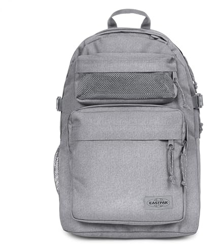 EASTPAK Double Pro – Sac à dos Performance 32L avec housse pour ordinateur portable 16, deux compartiments, poche de sécurité, porte-bouteille et organiseur, Sunday Grey