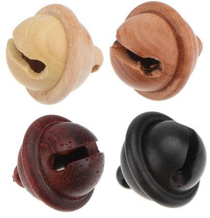 YOSADIER 4 Campanas Pequeñas Accesorio DIY de Madera para Decoración Delicada Varios estilos de 4 Piezas Varios estilos Adecuado para Decorar Casa y Jardín