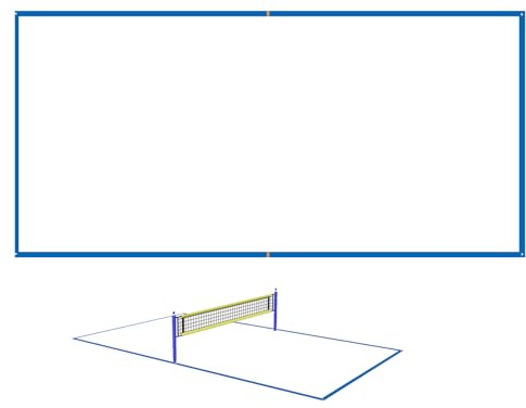 Lignes professionnelles de beach volleyball - Kit de marquage de terrain de volley-ball - Lignes de division robustes - Accessoires de jeu d'extérieur possibles, équipement de tennis pour une