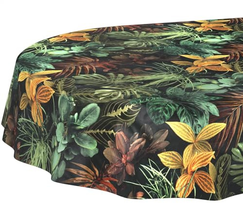 Vaxduk bordsduk tvättbar lättvårdad vattenavvisande lotuseffekt trädgårdsbordsduk tropia oval 200 x 140 cm skärkant