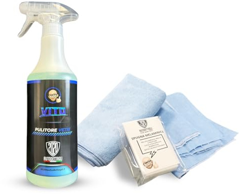 Vito - Pulitore Vetri Auto Professionale – Detergente Sgrassante Anti-Aloni per vetri – Pulisci Cristalli Auto, Rapida Asciugatura, Ideale per Parabrezza, Finestrini e Specchi - 20-20 autodettagli