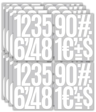 WakiHong Lot de 12 Chiffres Adhesifs Autocollants Autocollant de Chiffres