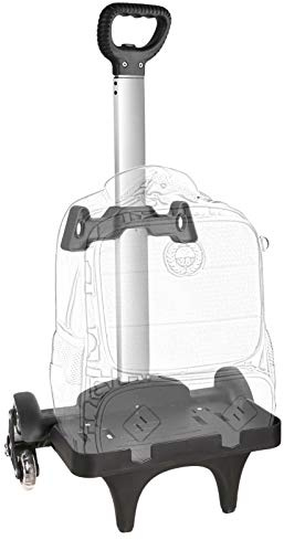 Backpack Trolley, Wheeled Cart Aluminum Alloy, Folding Trolley Cart for Schoolbag, 6 Wheels Luggage Cart with Edge Guard