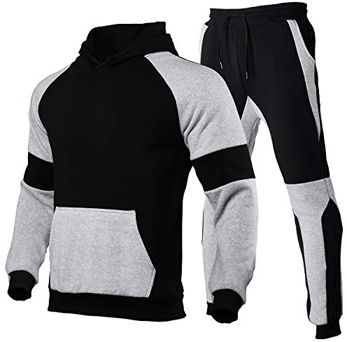 HHGKED Men's Track Suits 2 Piece Set Active Jogging Suits Long Sleeve Sweatsuits Casual Outfits