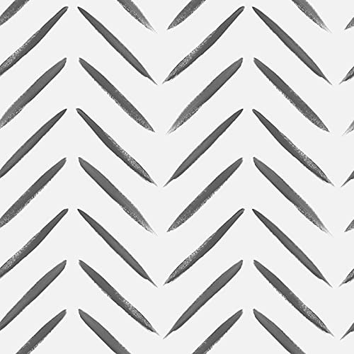 Chevron Brush Marks Wallpaper Black/White Holden 13040