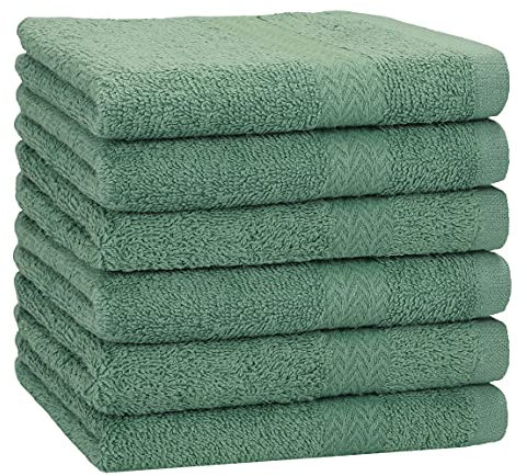 Betz 6 Stück Duschtücher Duschtuch Set Größe 70x140 cm Duschhandtuch Badetuch Strandtuch Handtuch Premium 100% Baumwolle Farbe tannengrün