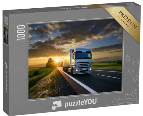 puzzleYOU: Puzzle 1000 Teile 'LKW im Sonnenuntergang' – aus der Puzzle-Kollektion Trucks & LKW