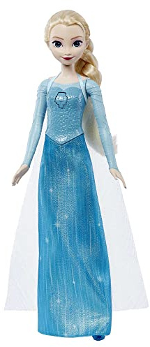Disney Frozen ELSA Musikpuppe, die auf Knopfdruck singt, Spielzeug + 3 Jahre (Mattel HMG34) Spanische Sprache