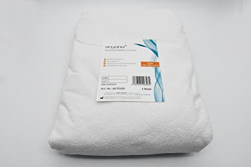 SEGUNA Spannbettlaken Frottee, weiß, Spannbetttuch für Pflegebetten, Bettlaken, wasserdicht, Matratzenschutz bei Inkontinenz, Verschiedene Größen (100 x 200 cm)