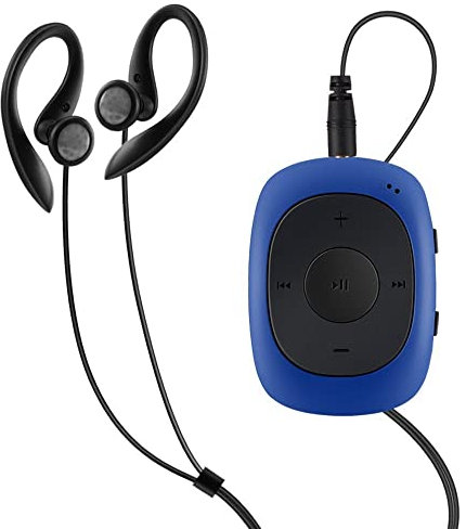 AGPTEK 64GB Reproductor MP3 con Clip, MP3 Player Deportivo Portátil con Radio FM y Reproducción Aleatoria, Mini Reproductor de Música para Correr con Carcasa de Silicona y Auriculares con Cable, Azul