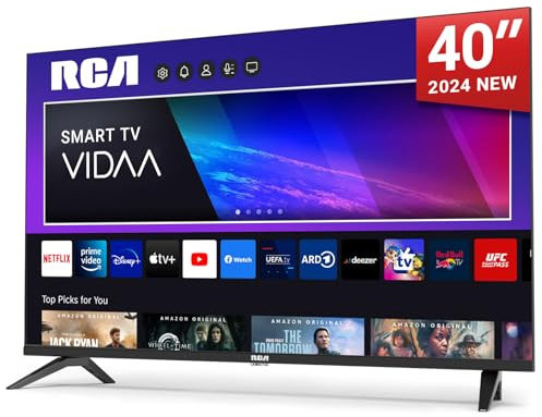 RCA VRS40FQ1 Smart TV 40 Pouces (100 cm) FHD WiFi VIDAA Télévision Connectée sans Bord avec Triple Tuner(DVB-C/S2/-T2), Molotov, Netflix, Prime Video, Disney+, Youtube - 2024