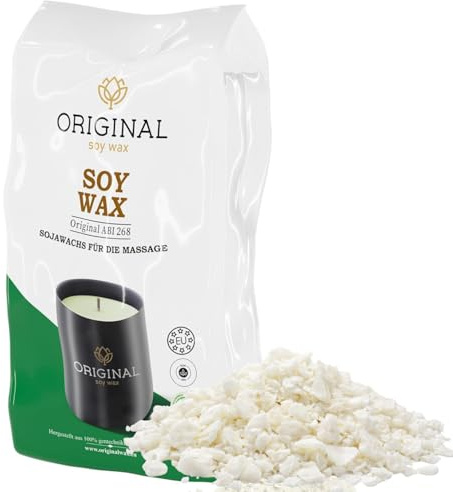 ORIGINALWAX 5kg Massagewachs Sojawachs für Massage Weiß/Ecru Wachsplatten Vegan Schmelztemperatur von 35-38°C Soy Wax Körpermassage Handmassage