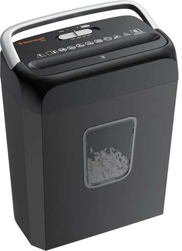 Bonsaii 6 Sheet Cross Cut Paper Shredder, Compact Shredder for Home & Small Office Use, Shreds Credit Cards, Staples, and Clips, Portable Handle Design, 13L Bin (C237-B Upgrade Version)