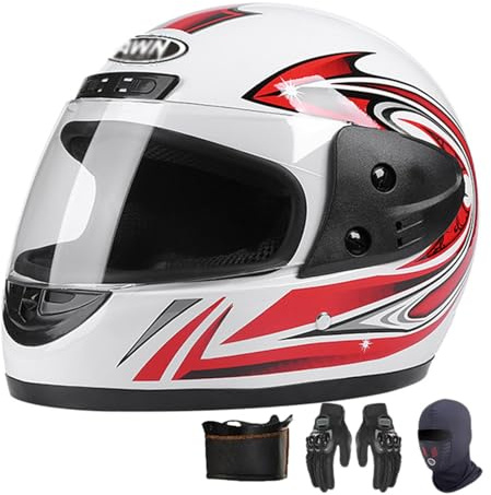 Integral-Motorradhelme, Motorradhelm, Herren-Motorradhelm mit Vollvisier, Motocross-Integralhelme, Mountainbike-Helme D,54-62CM