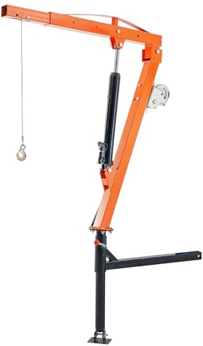 VEVOR Grue hydraulique pour camionnette, capacité de 227 kg, grue montée sur attelage, avec 3 capacités de flèche de 50 kg, 100 kg, 200 kg, pour le levage de marchandises dans la construction, l'usine