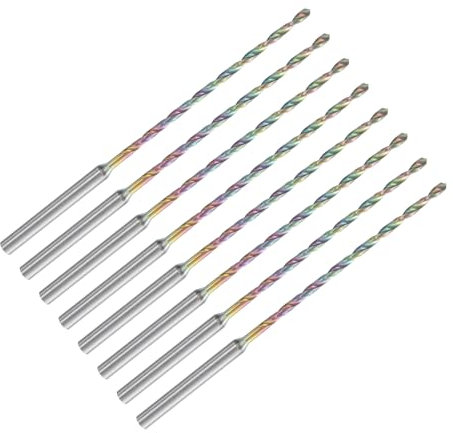 QUARKZMAN 8-tlg. Mini Bohrer, Ø 1,3 mm Hochgeschwindigkeitsstahl mit Abschreckverfahren Mikrogravur Spiralbohrer für DIY Harz, Bernstein und Holz