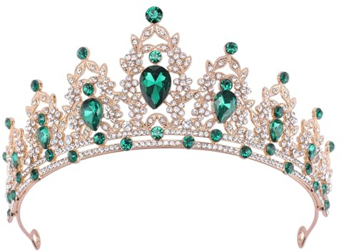 DRESHOW Couronne Femme Tiare Princesse de Cristal Couronne de Reine | Accessoires pour Cheveux de Soirée Déguisée, Tiare de Mariée, Bandeau de Mariage de bal de fin d'année ou d'anniversaire