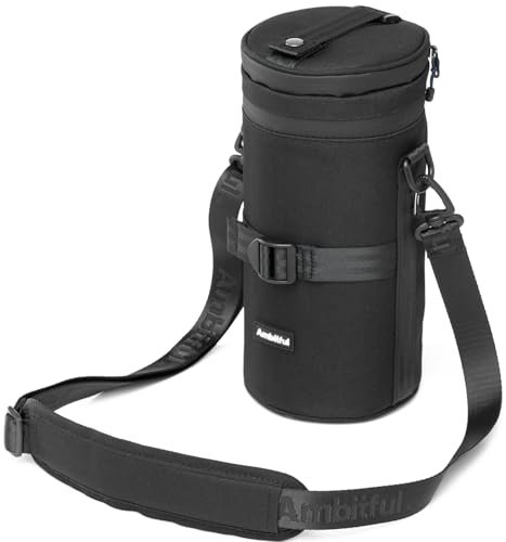 AMBITFUL Kleine Objektivtasche 110×225mm - Wasserdicht Staubdicht Stoßfest, Dicke Polsterung für DSLR/Spiegellose Objektive (Sony Nikon Canon Fujifilm Tamron)