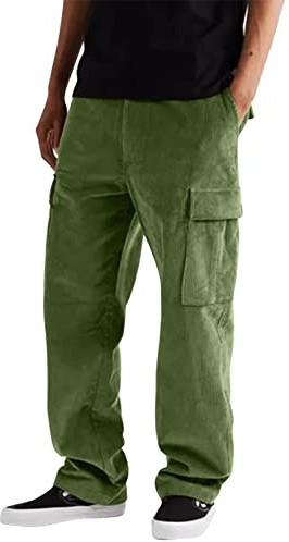 rtdgcv Pantaloni cargo da uomo, invernali, High Street, casual, salopette, pantaloni taglio dritto, con tasche, comodi pantaloni per il tempo libero per gli uomini, a, XL