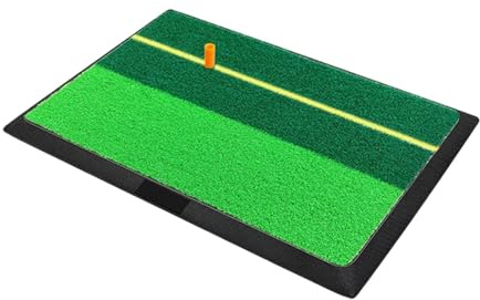 MotiveTech Tapis de Départ de Golf Antidérapant en Caoutchouc, Idéal pour Le Practice et Le Jardin – Cadeau pour Golfeurs, Ligne Jaune