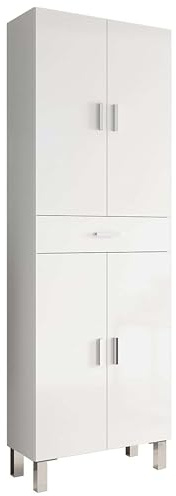 Hogar Decora Armario Toscana de Baño - 4 Puertas de 180 x 60 x 29,5 cm - Blanco