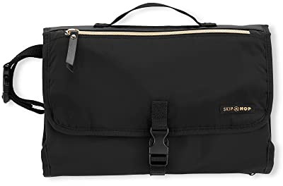 Skip Hop - Envi Luxe Eco-Wickeltasche, Schwarz, geräumige Wickeltasche für Babys und Kleinkinder, Organizer-Tasche mit vielen Fächern, leicht zu reinigen, ideal für unterwegs und als Mama-Tasche