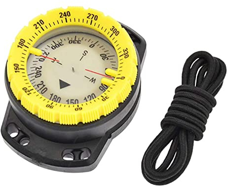 Plonge À La Boussole Surf sur Le Bracelet Lumineux Boussole Étanche sous-Marine Étanche À La Boussole avec des Visions Nocturnes À L'élastique Jaune