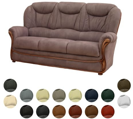 MyVorrei 3-Sitzer-Sofa aus echtem Leder, hergestellt in Italien, 182 x 95 cm, Höhe 102 cm, in 16 Farben erhältlich