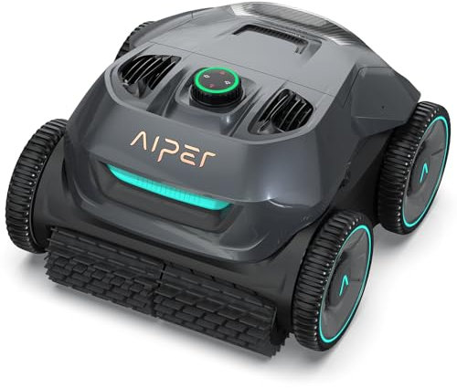 AIPER Poolroboter Boden und Wand, Starke Reinigungskraft, Quad-Motorsystem, WavePath-Navigation, 150 Minuten Arbeitszeit, Kabelloser Poolsauger Akku, Ideal für 150 m² Unterirdische Pools