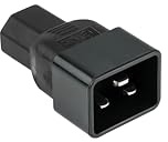 Kabelmeister Stromadapter Kaltgeräte-Stecker C20 (gerade) an Kaltgeräte-Buchse C13 (gerade), schwarz