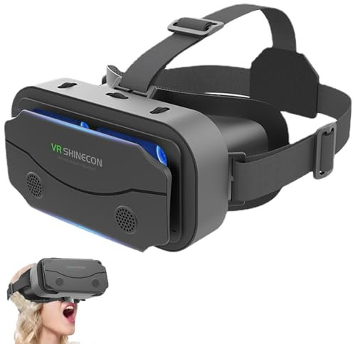 Casque de réalité virtuelle VR 3D avec 3 bandeaux réglables | Lunettes de réalité virtuelle 3D haute définition pour smartphone, TV, films, jeux et jeux vidéo