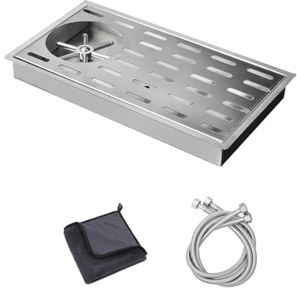 Enjuagador de Vasos, Limpia Biberones de Vasos y Escurridor, Fregadero Pequeño de Acero Inoxidable de Una Sena Bandeja de Goteo Empotrada