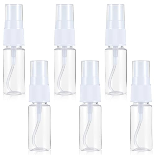 LIQWEI 6 st 20 ml tomma sprayflaskor, genomskinliga sprayflaskor små plastflaskor med fin sprayflaskor, resesprayflaska återanvändbara behållare för reseparfym kosmetika rengöringsvård