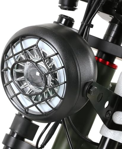 Faro anteriore a LED super luminoso, impermeabile, compatibile con 24 V/36 V/48 V, connettore maschio a 3 pin, luce di sicurezza ultra luminosa per montaggio forcella anteriore della bicicletta