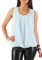 Malito – Unisize Damen Bluse ärmellos – leichte Tunika ohne Ärmel – Elegante Schlupfbluse mit Rundhals – lockeres Blusenshirt für Frauen 6879 (Hellblau | Größe 36-40)