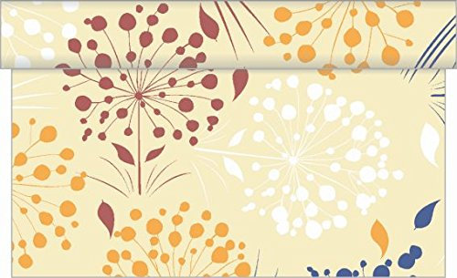 Sovie Home Tischläufer ERNA | Linclass® Airlaid Tischläufer 40cm x 4,80m | Einmal Tischdecken-Rolle stoffähnlich für Partys (Creme-Bordeaux)