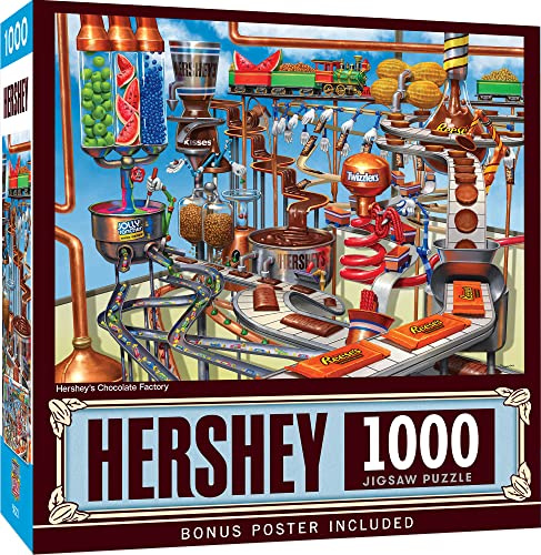 Masterpieces Rompecabezas de 1000 Piezas para Adultos, Familiares o niños, Hershey's Chocolate Factory, 19.3 x 26.75 Pulgadas