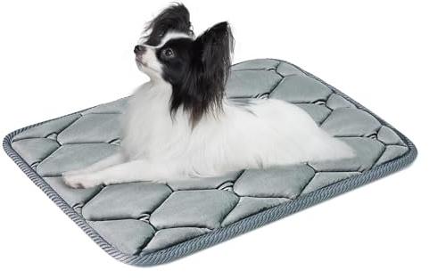 Geegoos Dog Crate Mattress,Washable Soft Kennel Pads,Pet Bed Blanket Dog Crate Mat Suitable for 30 inch Cage,Dog Bed Mats for Medium Pets and Cats(58x43cm,Grey)