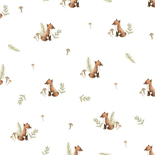 VmG-Store Jersey Stoffe Meterware zum Nähen Baumwolljersey Nähstoff Kinderstoff 140 cm breit III (Füchse Jb083)