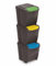 Spetebo Sortibox Lot de 3 poubelles avec couvercle, 25 l, système de tri des déchets empilable, avec rabat