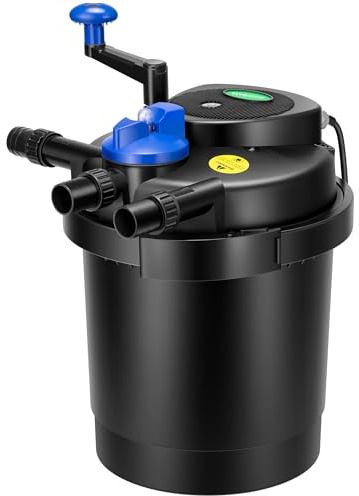 VIVOGROW Bio Pressure Pond Filter, with 13W UV-C Light, 1580 GPH Suitable for Koi Ponds up to 800 Gallons or Landscape Pools up to 1600 Gallons