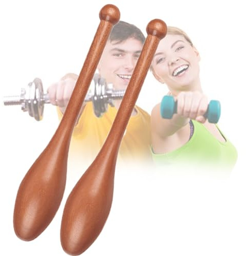 CBLdF Solid Wood Indian Clubs Heavy Duty Full Body Workouts,Exercise Club Wooden Indian Clubs Pair for Muscle Building/Rehabilitation, Clubbell for Gym & Home-Small