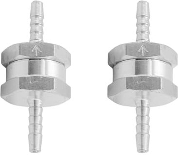 2Stk 4mm Kraftstoff Rückschlagventil, Einweg Rückschlagventil, Kraftstoff Rückschlagventil Benzin Wasser Rückschlagventi Aluminiumlegierung für Auto Vergaser Niederdrucksystem Benzin Dieselöl (4mm)